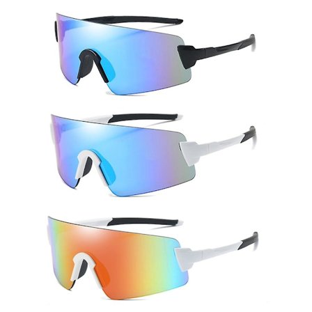 3 kpl Pyöräilylasit, Polarisoivat Linssit Pyörälasit, UV400 Urheilulasit, Ulkoilmaurheilulasit