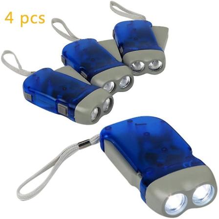 Håndsving lommelygte, ingen batteri-led Bright Light-sæt/4: