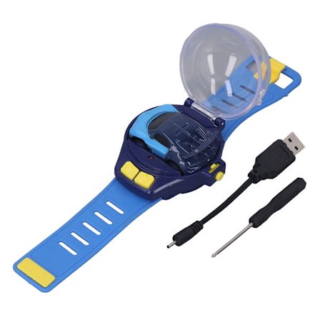 Mini RC Auto Kello Lelu 2.4GHz USB Lataus Taistelu Kilpa Ranneauto Pojille Tytöille Sininen