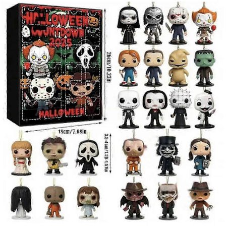 2025 Limited Edition! 24-dages Horrorfilm Figur Julekalender