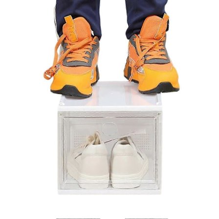 Stor Plastik Sko Organizer Pladsbesparende Støvtætte Kasser Til Sko Opbevaring