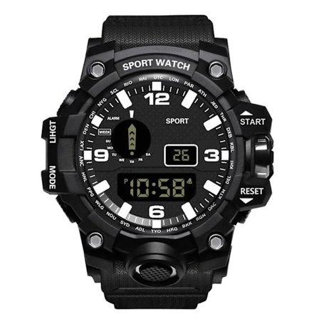 Vattentät watch El Light 12/24 timmars väckarklocka Watch