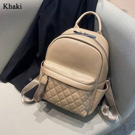 Reiseryggsekk PU skinnveske KHAKI