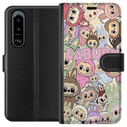 Kompatibel Tegnebogsetui til Sony Xperia 5 III Rosa kawaii-komposition med søde animerede figurer og bløde former