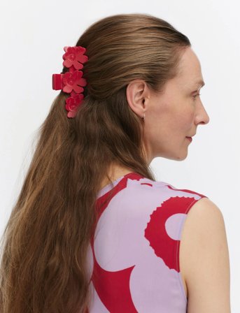 Marimekko Mini Unikko Hair Clip - Red - ONE SIZE