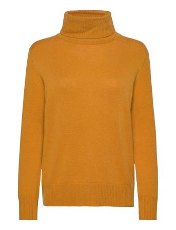 Wool & Cashmere Pullover Kilpikonnakaulus Poolopaita Keltainen Rosemunde