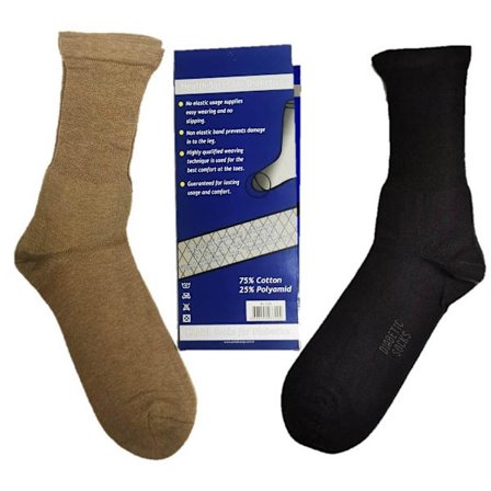 2 par Diabetikesstrumpor LÖS RESÅR Strumpor strl-40-46 Mörkgrå/Beige