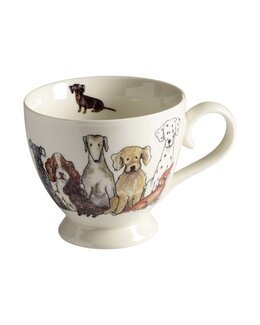 Tekopp med handritat motiv Hund 1-pack, 40cl Vit - Nääsgränsgården