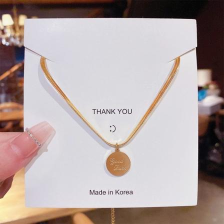 Naisten kaulakoru ketju Choker riipus korut tytöille lahja 18K kultaa muoti titaani teräs pyöreä merkki Gold
