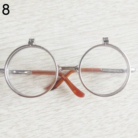 Söta runda plyschdockorglasögon 8 8