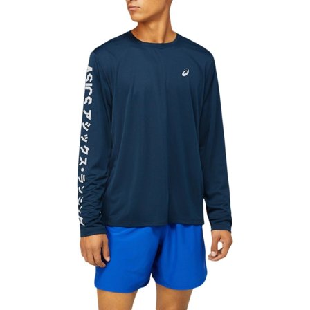 Asics Men's Katakana Long Sleeve Top Men long-sleeved training tops Blue S