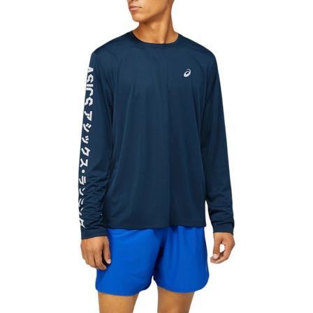 Asics Men's Katakana Long Sleeve Top Men long-sleeved training tops Blue XS