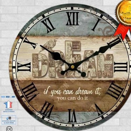 Väggklocka - TD - Retro i trä - 30,4 cm - Vintage - Inredningsdekoration