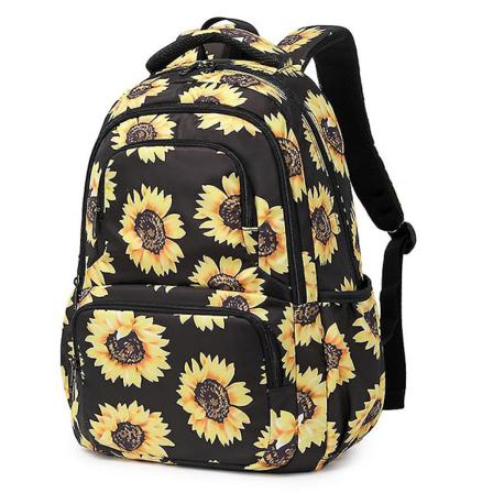 Print Med Solrostryck, Vattentät Skolväska För Barn Black