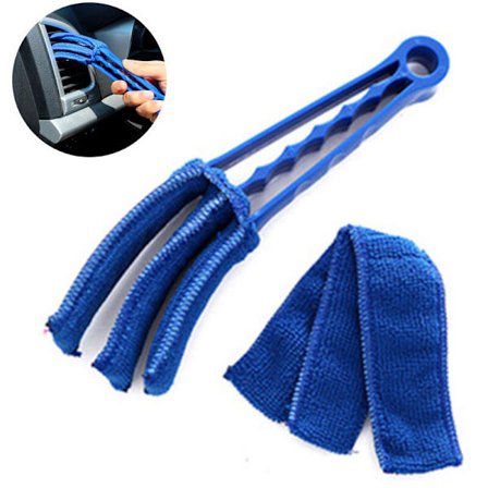 Aftagelig vaskbar mikrofiber-persiennerenser persienner støvbørste til persienner aircondition bilventilation aircondition & mere, blå