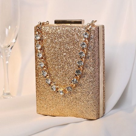 Aften Clutch Taske Banket Pung GULD