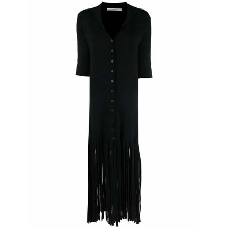 Philosophy di Lorenzo Serafini Fringed Knitted Kjole Sort, Dame