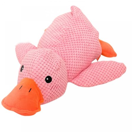 Plush-pehmoinen koiran lelu - Ankka, keskikokoisille ja suurille koirille (vaaleanpunainen)