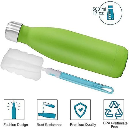 Isolerad dubbelväggig 17oz vattenflaska i rostfritt stål