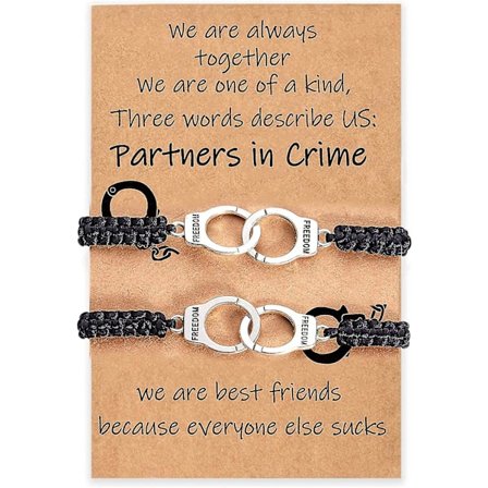 Desimtion Bedste veninde fødselsdagsgaver til kvinder Venskab armbånd til 2/3/4 Partner i kriminalitet Håndjern Bff gaver Håndjern