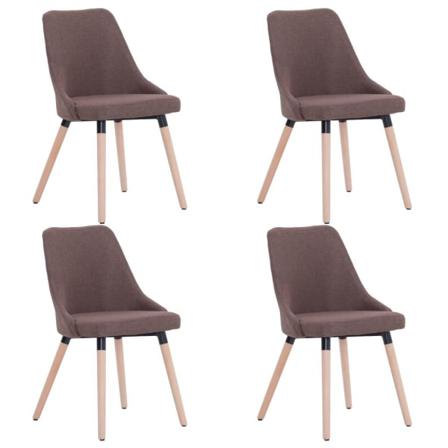 Vidaxl Matstolar 4 St Brun Tyg Brun