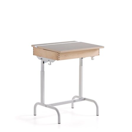 School desk 188, linoleum, white/dark grey
