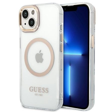 Guess GUHMP14SHTRMD iPhone 14 6,1" gull/gull hardcase Metal Outline Magsafe