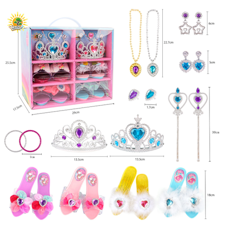 Piges Prinsesse Klæd-Ud Sko og Smykker Legetøjs Sæt