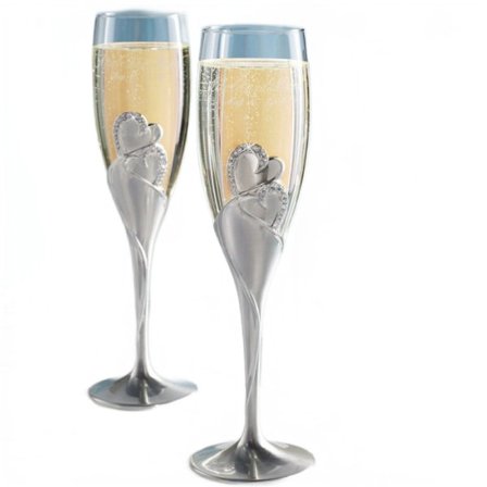 2 stk Bryllupsvinglass Champagneglasssett