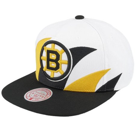 Mitchell & Ness - NHL Vit snapback Keps - Boston Bruins Vintage Sharktooth White Snapback @ Hatstore