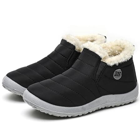 Mænds Vinterstøvler Varme Pels Ankelstøvler Til Vinter Sko Mænd Vandtætte Sne Støvler Par Vinter Casual Sneakers Letvægts Booties Mænd Black 47