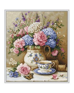 Broderikit Tavla Blommig nostalgi