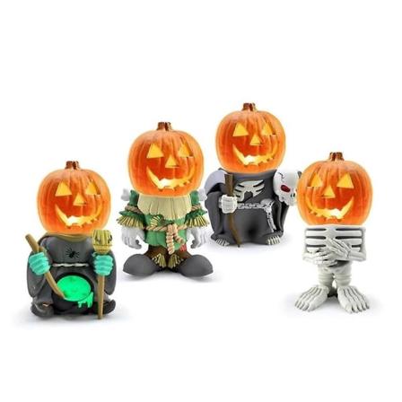 Halloween Led Light Pumpkin Knight Ghost Resin Statue Holiday Ornamenter