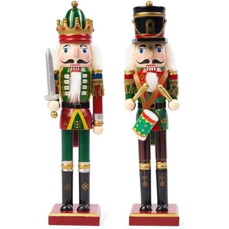 2 stk. Nøtteknekker-figurer i tre - Nøtteknekker-soldater