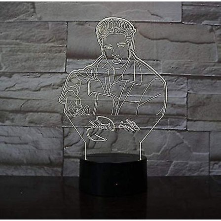 Veeki Elvis Aaron Presley Pöytälamppu Rock And Rollin Kuningas Led Yövalo Musiikki Tunnelma Usb Syntymäpäivälahjat [DB]