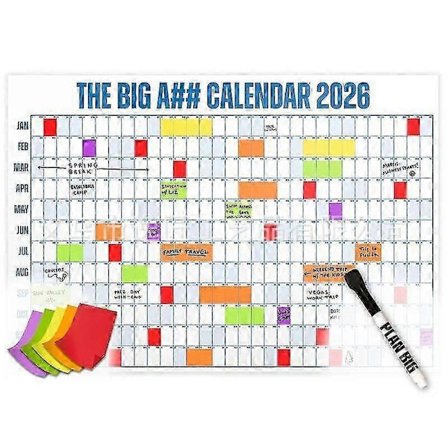 Den Stora A## Kalendern 2026 - Överdimensionerad Väggkalender med Penna & Stickers, 2026 Månadsplanerare för Hemmakontor, 84x109 cm