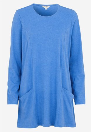Cellbes of Sweden - Jerseytunika med lommer i lys blå / melert for damer i størrelse 50/52