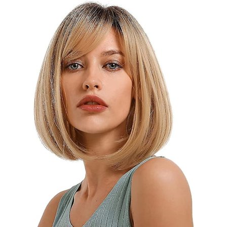 Acsergery peruk dam naturlig längd lockigt hår naturlig våg kort hår peruk vågig gåva