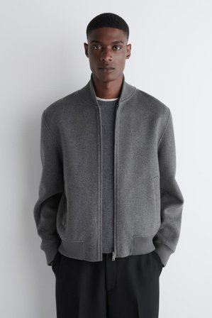 COS Homme Blouson En Laine Double Face in Gris