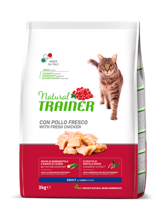 Natural Trainer Crocchette Al Pollo Per Gatti Adulti Sacco 3kg