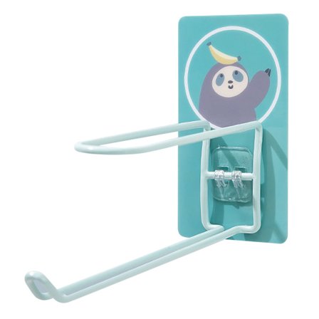 Vægmonteret knagerække tegneserie dyr 2 lag opbevaringsplads sparer akrylklæbemiddel smedejernsspray vægkrog