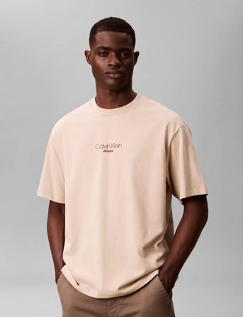 Calvin Klein Jeans Ss 16S Rlxd Fit Ckj Graphic Tee - Beige - XXL