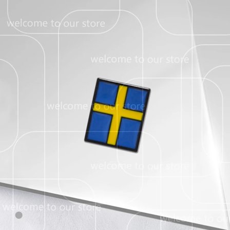 3D Älg Sverige Flagga Bil Klistermärke Ratt Zinklegering Emblem För Volvo S60 S90 XC60 XC40 V40 V70 EX30 Interiörtillbehör