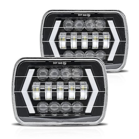5x7 LED-frontlykter, 100w 7x6 LED-frontlykt med Drl High Low Beam Rektangulær for Wrangler Xj H6054