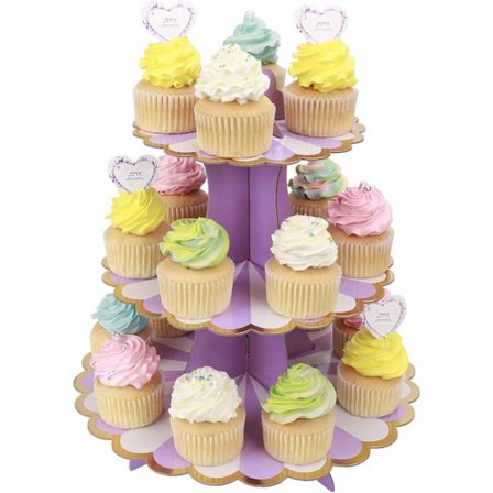(32cm*30cm) Cupcake-stativ 3 etasjers papp-cupcakestativ for baby