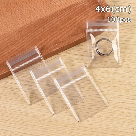 100 stk. selvforseglende poser lynlåsposer 100 stk. 4X6CM 100 stk. 4X6CM