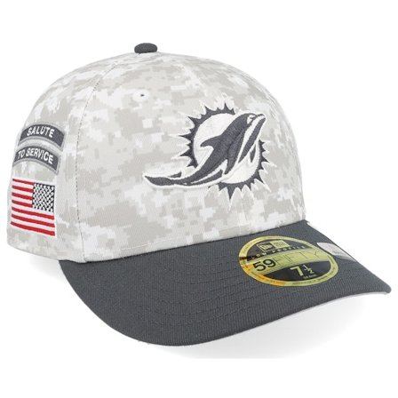 New Era - NFL Camo fitted Casquette - Miami Dolphins Nfl24 Salute To Service Low Profile 59FIFTY Camo/Graphite Fitted @ Hatstore