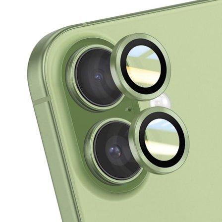 Skydd för objektiv - AVIZAR - iPhone 17 - Härdat glas - Förstärkt kant - Ljust grön