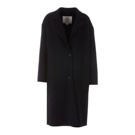 Woolrich, Blauw Single-Breasted Coat Blauw, Dames, Maat:M,wol
