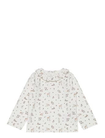 T-Shirt Ls Tops T-shirts Long-sleeved T-shirts White Fixoni